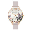 オリビアバートン 日本総代理店 腕時計 レディース ブランド ラウンド Olivia Burton シークレットガーデン デミ グレー ライラック ローズゴールド シルバー サンレイ レザーベルト 花柄
