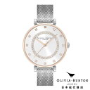 オリビアバートン 日本総代理店 腕時計 レディース ブランド 時計 ラウンド アナログ Olivia Burton ベルグレイブ 32mm ティーバー ホワイト 2トーン シルバー メッシュ ラウンド きれいめ