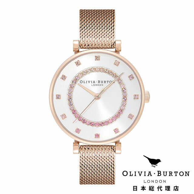 楽天H°M’S” WatchStoreオリビアバートン 日本総代理店 レディース 腕時計 Olivia Burton ベルグレイブ 32mm ティーバー ホワイト カーネーションゴールドメッシュ ゴールド ラウンド