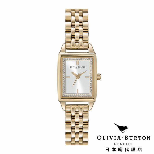 オリビアバートン 日本総代理店 腕時計 レディース ブランド スクエア Olivia Burton タウンハウス 21mm レクタングル ホワイト ゴールドブレスレット ゴールド レクタンギュラー きれいめ