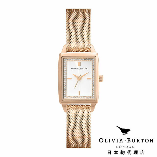 オリビアバートン 日本総代理店 腕時計 レディース ブランド スクエア Olivia Burton タウンハウス 21mm レクタングル ホワイト カーネーショ...
