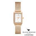 オリビアバートン 日本総代理店 腕時計 レディース ブランド スクエア Olivia Burton タウンハウス 21mm レクタングル ホワイト カーネーションゴールド メッシュ レクタンギュラー