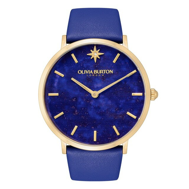 オリビアバートン 日本総代理店 腕時計 レディース ブランド Olivia Burton セレスティアル 40mm フェイク ラピスラズリ ゴールド ＆ ブルー レザー ストラップ ウォッチ