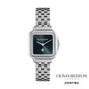 オリビアバートン 日本総代理店 腕時計 レディース ブランド スクエア Olivia Burton クラシック 28mm グロブナー ブルー & シルバー ブレスレット ウォッチ(2)