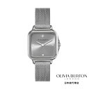 オリビアバートン 日本総代理店 腕時計 レディース ブランド スクエア Olivia Burton クラシック 28mm グロブナー ライトグレー & シルバー...