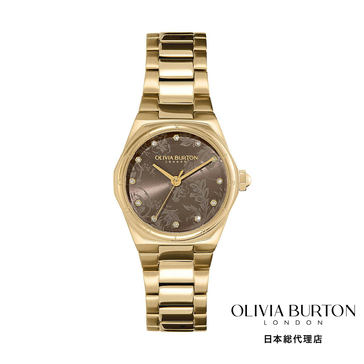 オリビアバートン 日本総代理店 腕時計 レディース ブランド ラウンド Olivia Burton スポーツ リュクス 28mm ミニ ヘキサ マッシュルーム & ゴールド ブレスレット ウォッチ