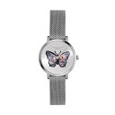 オリビアバートン 日本総代理店 腕時計 レディース ブランド ラウンド Olivia Burton シグネチャー - 28mm バタフライ ウルトラ スリム シルバー メッシュ ウォッチ