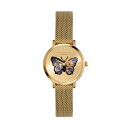 オリビアバートン 日本総代理店 腕時計 レディース ブランド ラウンド Olivia Burton シグネチャー - 28mm バタフライ ウルトラ スリム ゴールド メッシュ ウォッチ