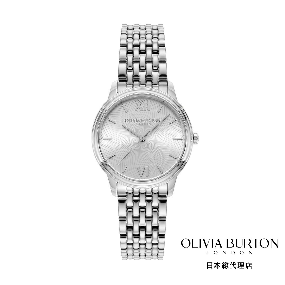 OLIVIA BURTON / オリビア・バートン クラシックス - 32mm クラシック スワール シルバー ホワイト サンレイ ブレスレット