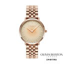 OLIVIA BURTON / オリビア・バートン シグネチャー - 35mm ラディアント サン ダブ グレー & ローズゴールド ラジアル オンブル ローズゴールド ブレスレット