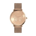 オリビアバートン 日本総代理店 腕時計 レディース ブランド ラウンド Olivia Burton シグネチャー - 35mm バタフライ ウルトラスリム ローズゴールド メッシュ ウォッチ