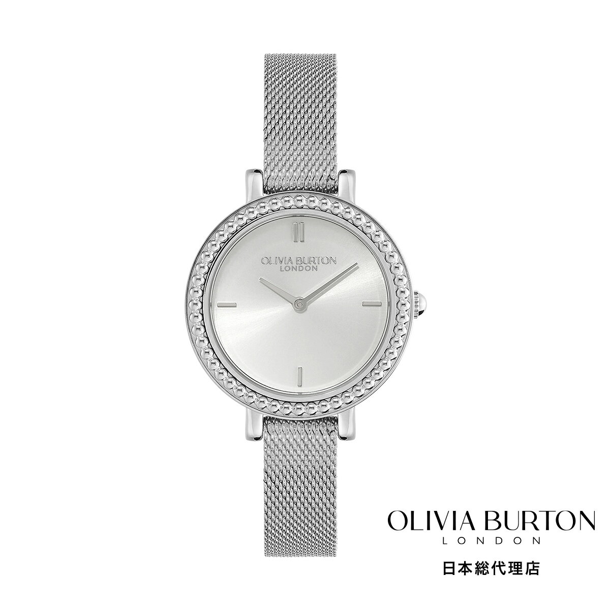 オリビアバートン 日本総代理店 腕時計 レディース ブランド ラウンド Olivia Burton クラシックス - 30mm ヴィンテージ ビーズ シルバー ...