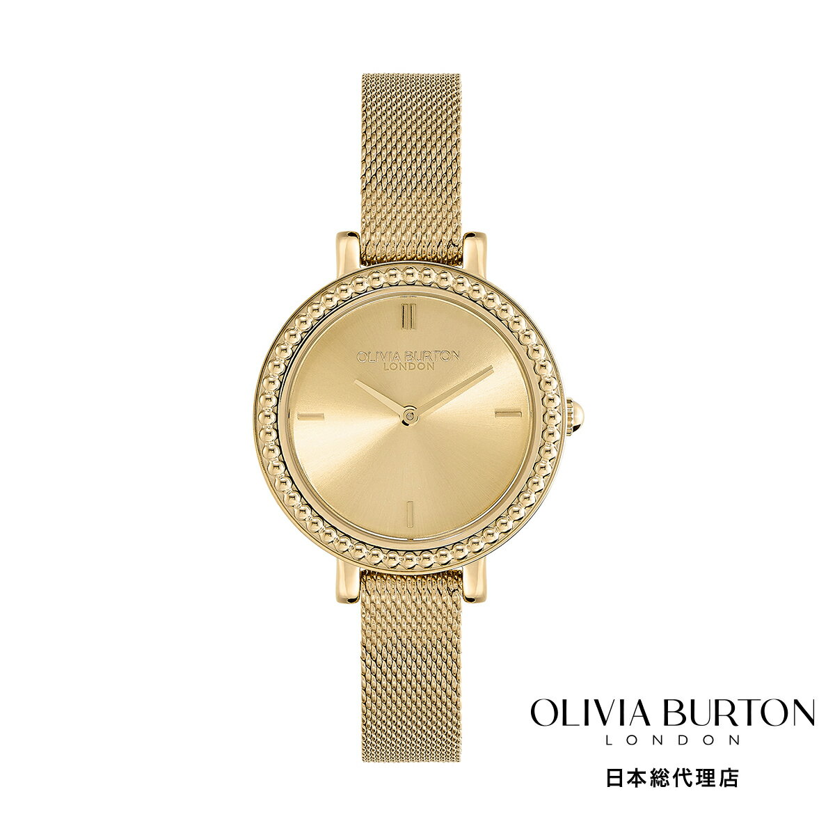 オリビアバートン 日本総代理店 腕時計 レディース ブランド ラウンド Olivia Burton クラシックス - 30mm ヴィンテージ ビーズ ライト ゴ...