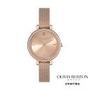 オリビアバートン 日本総代理店 腕時計 レディース ブランド ラウンド Olivia Burton クラシックス - 30mm ヴィンテージ ビーズ ローズゴールド サンレイ メッシュ ウォッチ