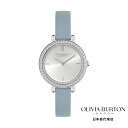 オリビアバートン 日本総代理店 腕時計 レディース ブランド ラウンド Olivia Burton クラシックス - 30mm ヴィンテージ ビーズ シルバー ホワイト サンレイ チョーク ブルー レザー ウォッチ