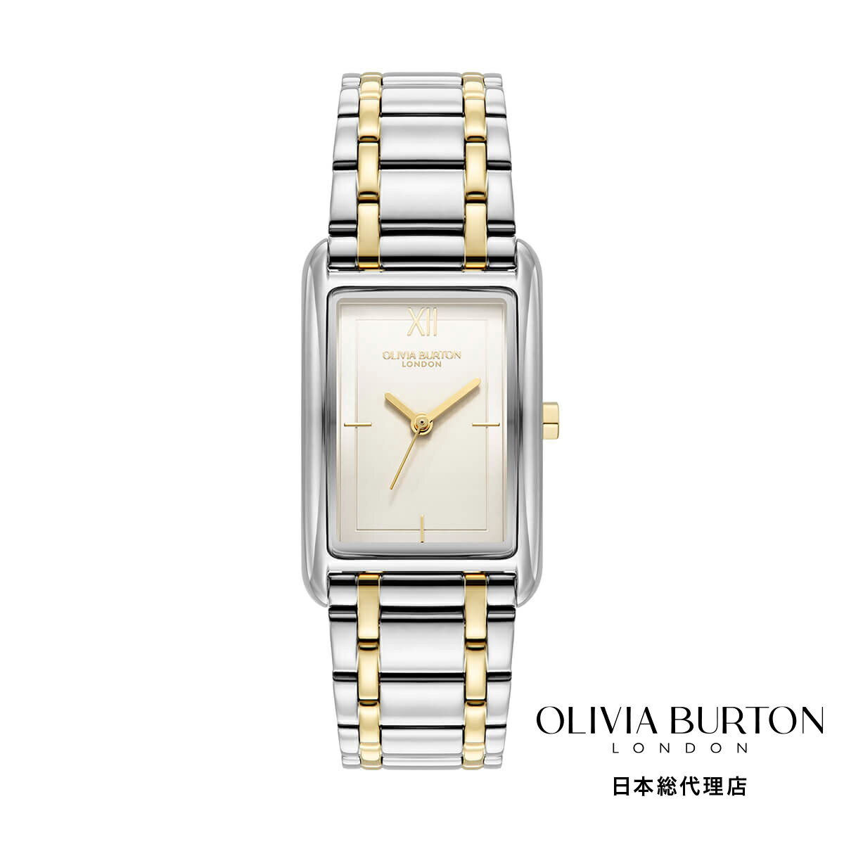 OLIVIA BURTON / オリビア・バートン クラシックス - 23mm グローブ ホワイト & ツートン ブレスレット