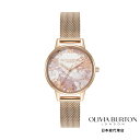 OLIVIA BURTON / オリビア・バートン シグネチャー - ミディアブストラクトフローラル ローズゴールド メッシュ