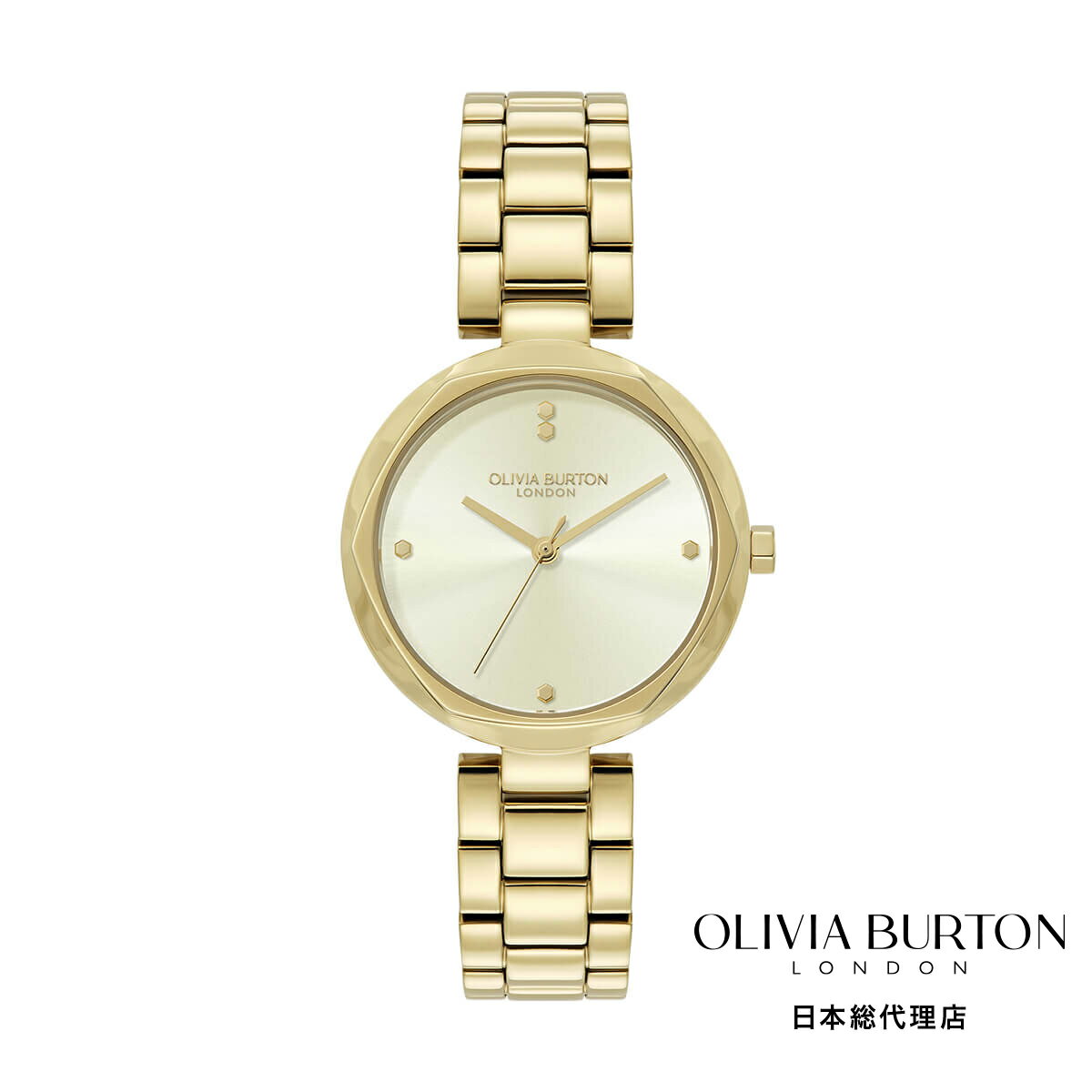 OLIVIA BURTON / オリビア・バートン クラシック - 32mm ディメンション アイボリー サンレイ ゴールド ブレスレット