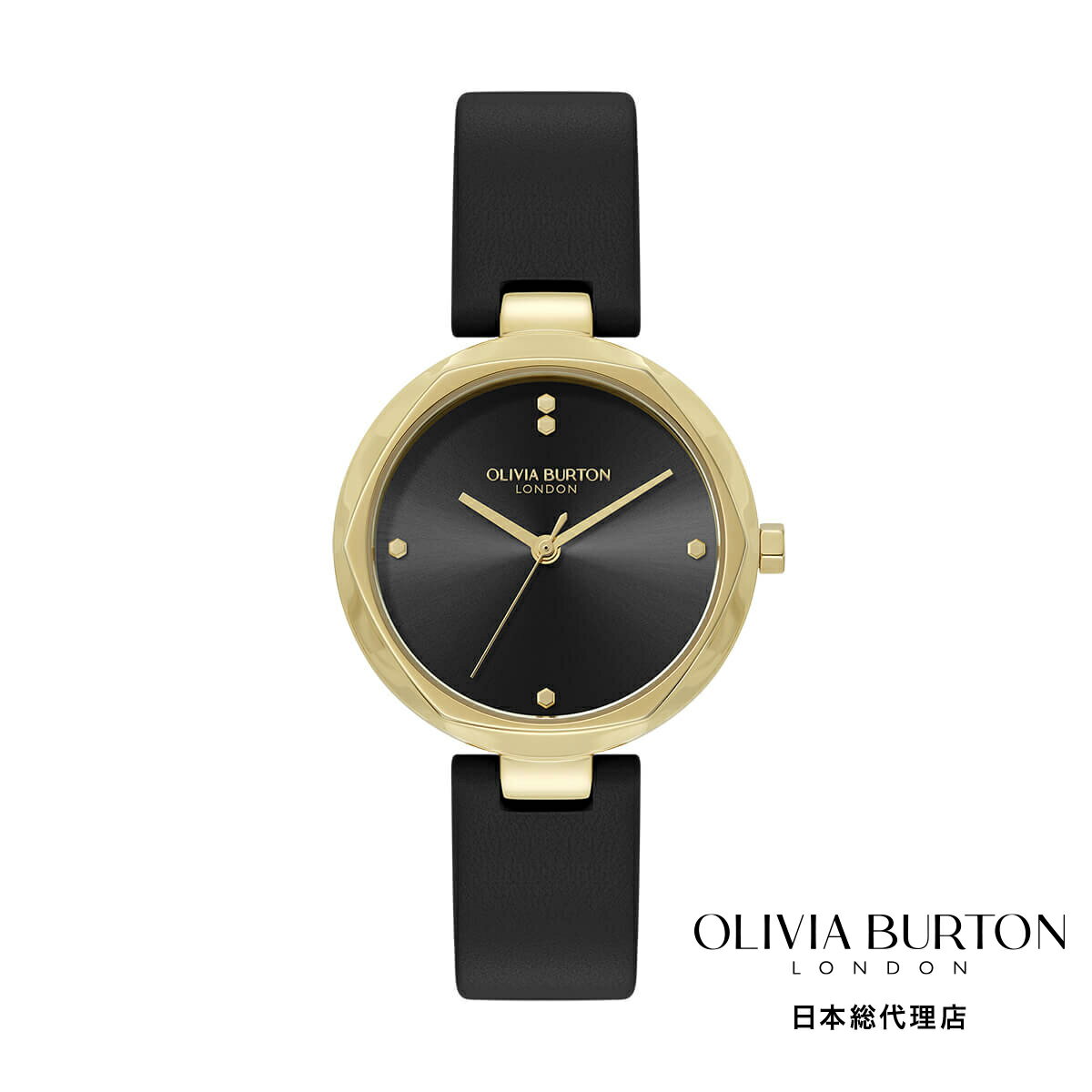 OLIVIA BURTON / オリビア・バートン クラシック - 32mm ディメンション ブラックオニキス サンレイ レザー