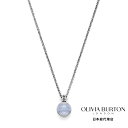 OLIVIA BURTON / オリビア・バートン トレンド - パープル アゲート カボション シルバー ジェムストーン ネックレス