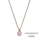 OLIVIA BURTON / オリビア・バートン トレンド - ローズクォーツ カボション ローズゴールド ジェムストーン ネックレス