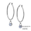 OLIVIA BURTON / オリビア・バートン トレンド - パープル アゲート カボション シルバー ジェムストーン フープ ピアス