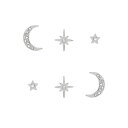 オリビアバートン 日本総代理店 腕時計 レディース ブランド Olivia Burton セレスティアル ノース スター & ムーン シルバー スタッド ピアス セット