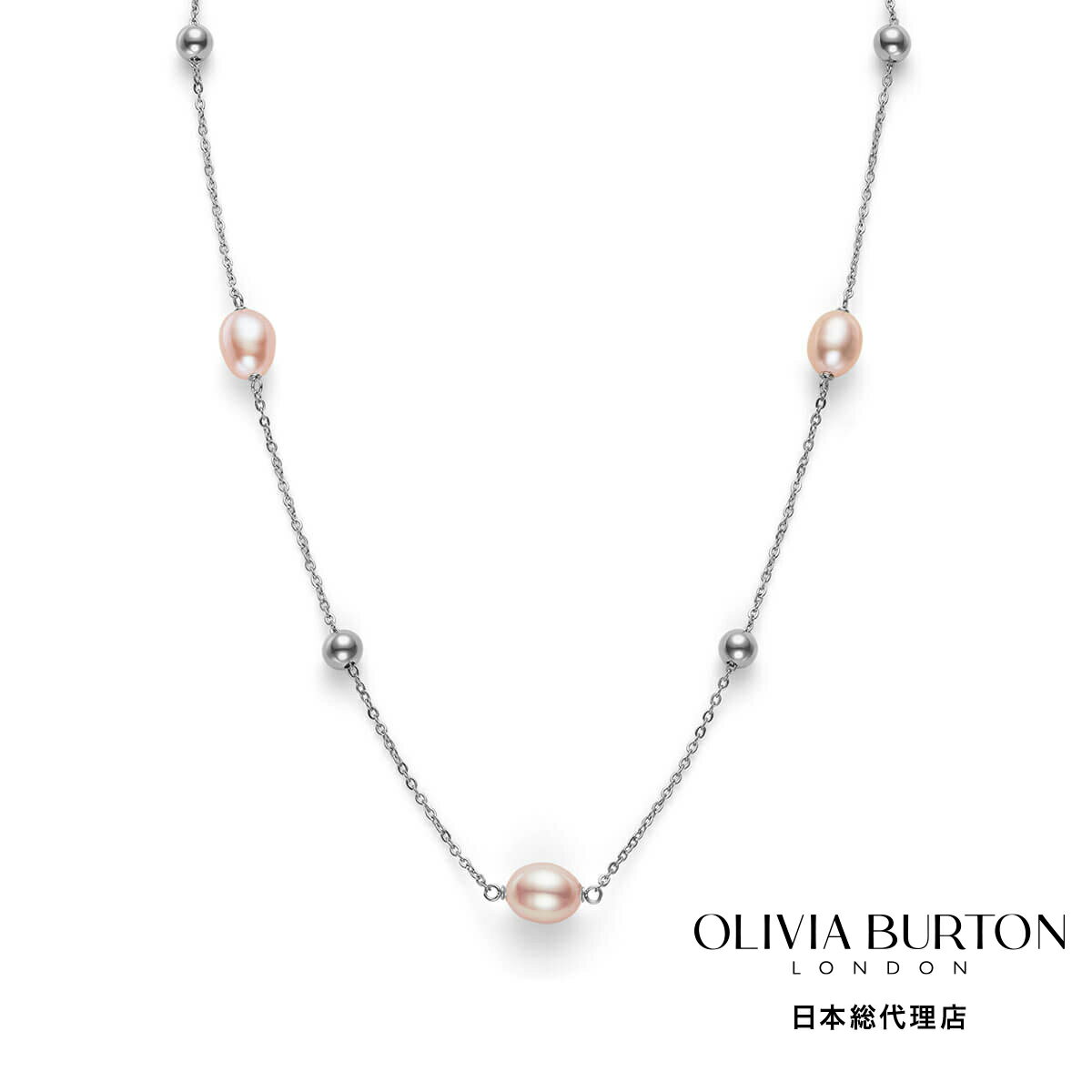 オリビアバートン 日本総代理店 レディース アクセサリー OLIVIA BURTON / オリビア・バートン トレンド - バイ ザ シー パール ビーズ シルバー ネックレス