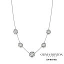 OLIVIA BURTON / オリビア・バートン シグネチャー - チューダー ローズ シルバー マルチステーション ネックレス