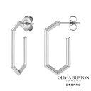 OLIVIA BURTON / オリビア・バートン シグネチャー -?エバー スタックト ハニカム シルバー フープ ピアス