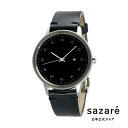sazare さざれ 公式ストア 腕時計 メンズ ブランド レディース ウォッチ SK01 / SS シルバー ホーニング フィニッシュ / ブラック ダイヤル...