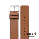 sazare さざれ 公式ストア 腕時計用 替えベルト シルバー ホーニング ブラウン カウレザー 18mm メンズ ウォッチ 腕時計 革ベルト 本革 茶色