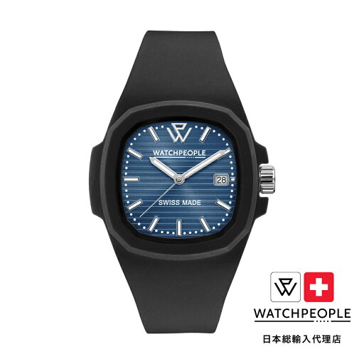 WATCHPEOPLE / ウォッチピープル WP4 - ブラック - タイムレスブルーライン - LARGE 44mm WATCHPEOPLE / ウォッチピープル WP4 - ブラック - タイムレスブルーライン - LARGE 44mm