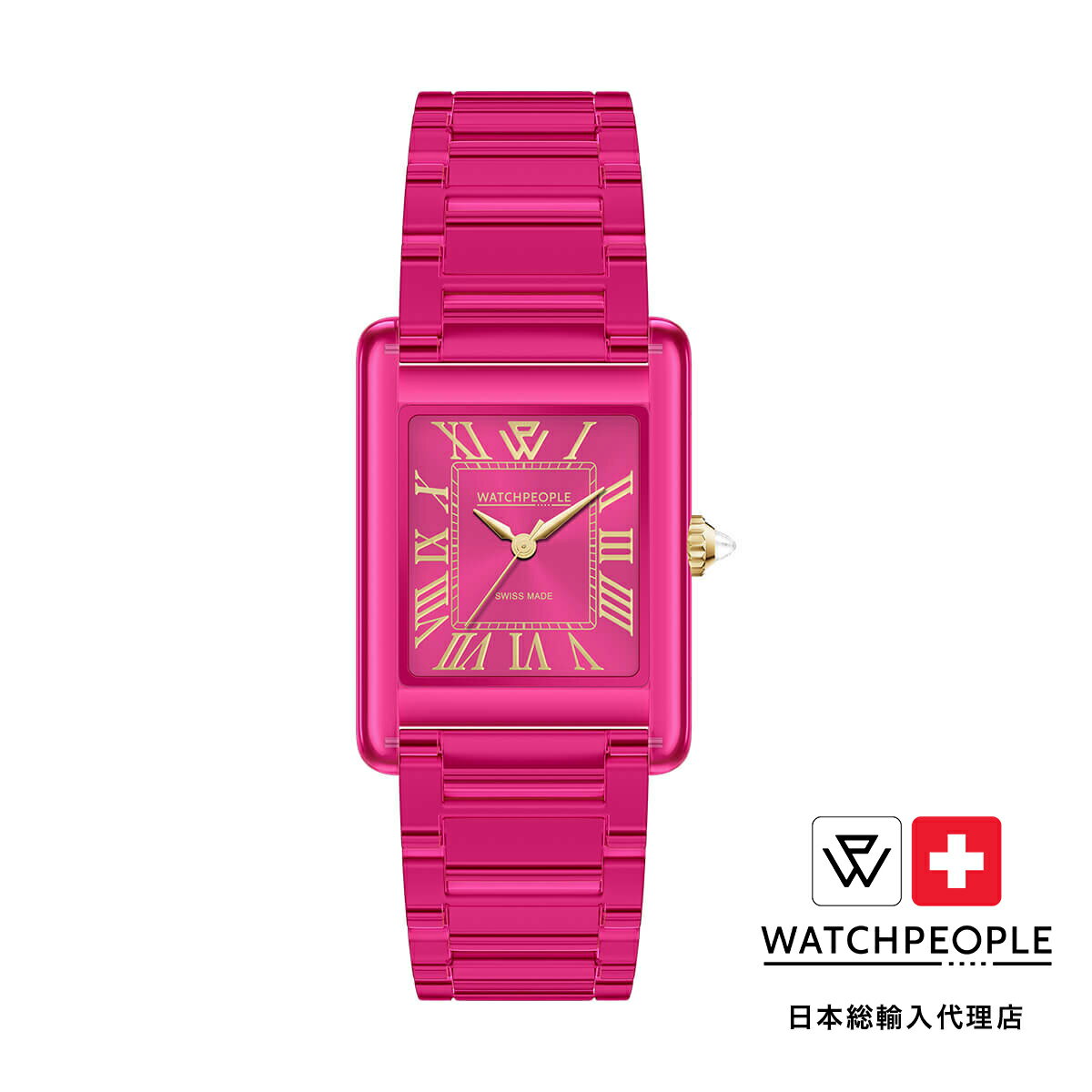 WATCHPEOPLE / ウォッチピープル WP6 - クリア - シャイニー - フラッシーピンク - SMALL 23x34mm