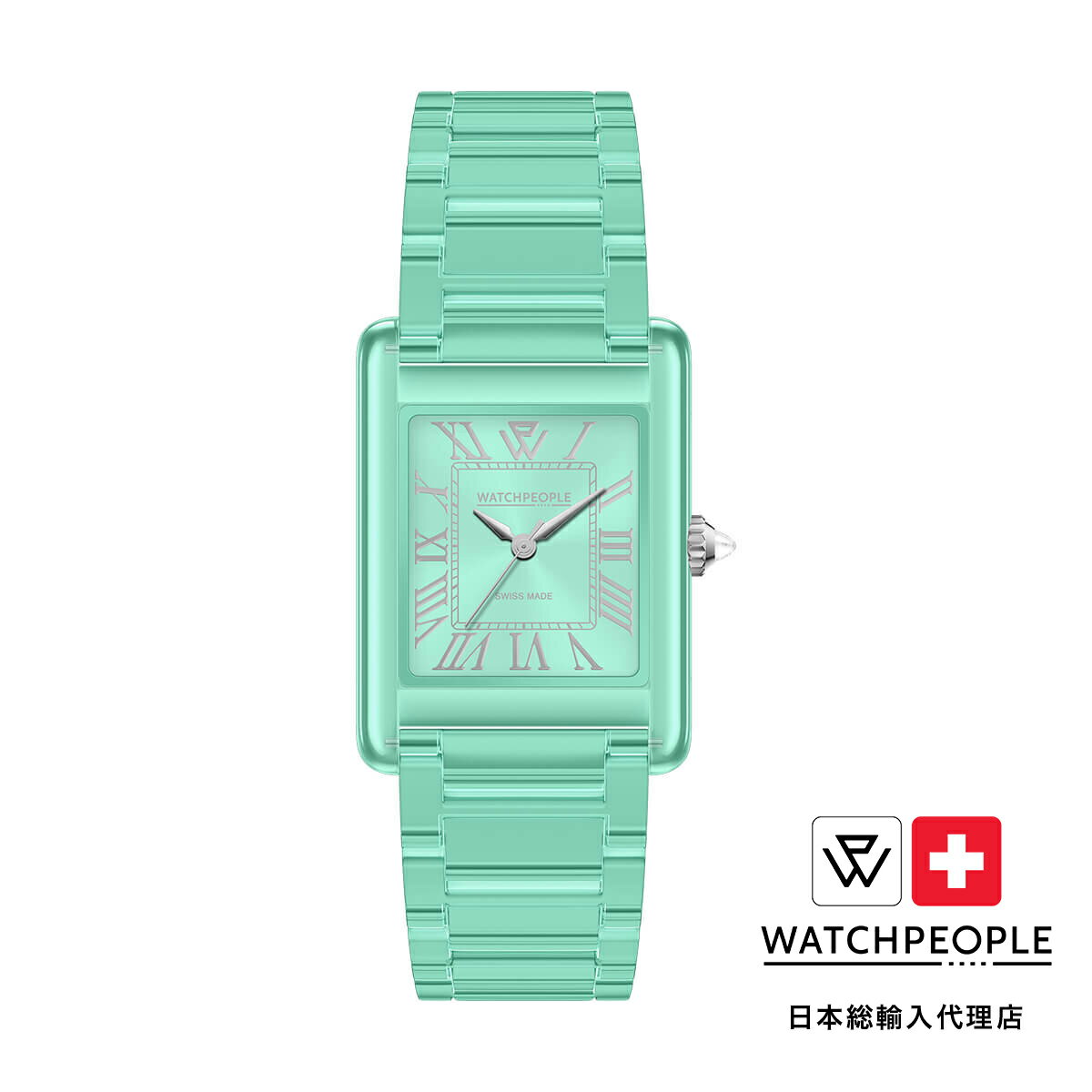 WATCHPEOPLE / ウォッチピープル WP6 - クリア - シャイニー - ターコイズ - SMALL 23x34mm