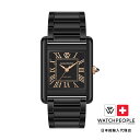 WATCHPEOPLE / ウォッチピープル WP6 - ソリッド - シャイニー - ブラック - ブラックローズゴールド - MEDIUM 27x38mm