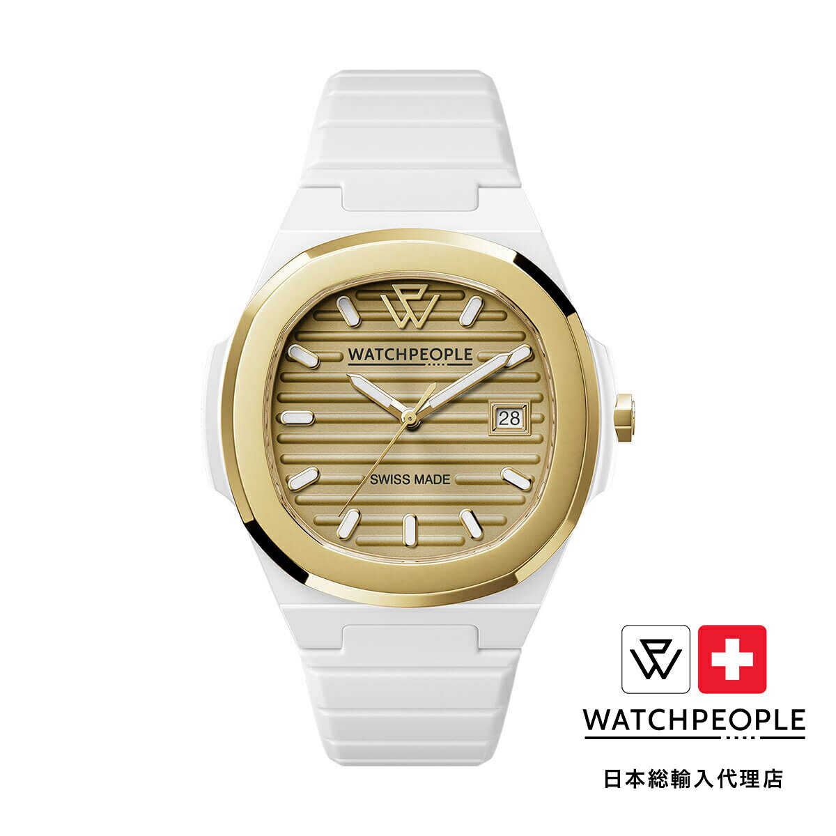 WATCHPEOPLE / ウォッチピープル WP7 - ソリッド - シリ - ホワイト - ゴールド - 43mm