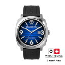 WATCHPEOPLE / ウォッチピープル WP2 - メタル - シルバー - ブラックブルーラジアル - 45mm
