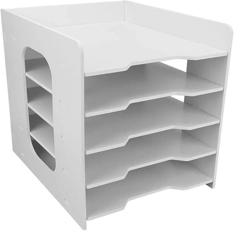 卓上収納ラック 木製 A4 縦型 ファイルラック 卓上整理棚 卓上ラック 書類 新聞 雑誌 オフィス 学校 在宅ワーク