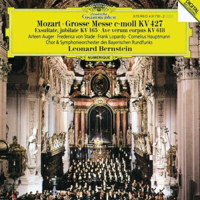 【輸入盤】 Mozart モーツァルト / ミサ曲ハ短調、アヴェ・ヴェルム・コルプス、エクスルターテ・ユビラーテ　レナード・バーンスタイン＆バイエルン放送交響楽団、アーリーン・オジェー、他 【CD】