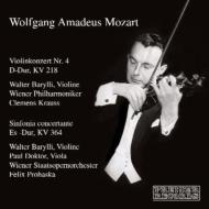 【送料無料】 Mozart モーツァルト / ヴァイオリン協奏曲第4番（バリリ、クラウス＆ウィーン・フィル）、協奏交響曲（バリリ、ドクトール、プロハスカ指揮） 輸入盤 【CD】