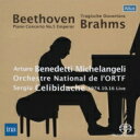 【輸入盤】 Beethoven ベートーヴェン / ベートーヴェン『皇帝』 ブラームス：悲劇的序曲 ミケランジェリ チェリビダッケ＆フランス国立放送管弦楽団（1974 ステレオ）（SACDシングルレイヤー） 【SACD】