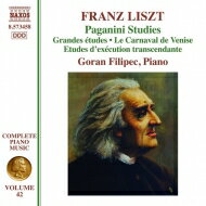 【輸入盤】 Liszt リスト / パガニーニによる超絶技巧練習曲集、パガニーニによる大練習曲(ピアノ曲全集第42巻) ゴラン・フィリペツ 【CD】