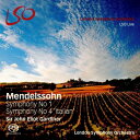 【輸入盤】 Mendelssohn メンデルスゾーン / 交響曲第4番『イタリア』(改訂版)、第1番(1829年版第3楽章を含む) ジョン・エリオット・ガーディナー & ロンドン交響楽団(+ブルーレイ・オーディオ) 【SACD】