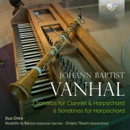 出荷目安の詳細はこちら商品説明ヴァンハル：クラリネット・ソナタ集、チェンバロのためのソナチネ集かつてハイドンやモーツァルトとアンサンブルを行っていたというヴァンハル。シューベルトはヴァンハルを最高の作曲家のひとりと讃えていました。　モーツァルトが音楽にクラリネットを組み込むようになると、ハイドンは『天地創造』でその楽器を効果的に使い始めます。するとクラリネットはアマチュア奏者の間で急速に普及していくのですが、ヴァンハルはその流れに乗ってこの魅力的で流麗なソナタを作曲したのかもしれません。作品は、緩徐楽章でも悲壮感はなく、比較的シンプルな動きと印象的なレガートの旋律が続きます。演奏者と聴衆の双方に喜びを与えるような音楽と言えるでしょう。（輸入元情報）【収録情報】ヴァンハル：● クラリネット・ソナタ 変ロ長調● チェンバロのためのソナチネ Op.1-1● チェンバロのためのソナチネ Op.2-5● チェンバロのためのソナチネ Op.1-2● クラリネット・ソナタ ハ長調● チェンバロのためのソナチネ Op.2-6● チェンバロのためのソナチネ Op.2-1● クラリネット・ソナタ 変ホ長調　デュオ・キロ（ロドルフォ・ラ・バンカ：Historical Clarinet、キアラ・ティボーニ：チェンバロ）　録音時期：2021年4月　録音場所：イタリア、ズマラーノ　録音方式：ステレオ（デジタル／セッション）
