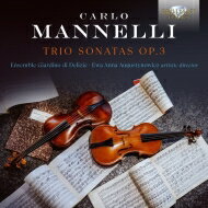 出荷目安の詳細はこちら商品説明マンネッリ：トリオ・ソナタ集カルロ・マンネッリは生涯の大半をローマで過ごし、ヴァイオリニストとして演奏活動を中心に、オペラ公演や宗教行事でも活躍しました。アルカンジェロ・コレッリはマンネッリの前でしばしば演奏し、最も影響を受けた教師のひとりであると述べています。　収録曲のトリオ・ソナタ作品3は12曲のソナタで、そのうち7曲は4楽章、2曲は6楽章、そして最後の1曲は3楽章で構成されています。旋律の鮮やかさと、時にみせる大胆な和声の驚き、豊かな音色、不意を突く半音階的な表現が特徴です。　演奏は、アンサンブル・ジャルディーノ・ディ・デリツィエ。ヴァイオリニストのエヴァ・アンナ・アウグスティノヴィチが2014年に設立したローマの女性バロック・グループで、イタリアとポーランドのバロック時代からの忘れられた作品を研究して演奏するなど、大変興味深い活動をおこなっています。エネルギッシュで想像力豊かなアプローチで知られざる名作品の魅力を紹介します。（輸入元情報）【収録情報】マンネッリ：トリオ・ソナタ Op.3Disc1● ソナタ第4番イ長調● ソナタ第5番変ロ長調● ソナタ第7番ニ長調● ソナタ第9番ホ短調● ソナタ第3番イ短調● ソナタ第8番ホ短調Disc2● ソナタ第12番イ短調● ソナタ第11番ヘ長調● ソナタ第1番ト短調● ソナタ第10番ヘ長調● ソナタ第6番ハ短調● ソナタ第2番ト長調　アンサンブル・ジャルディーノ・ディ・デリツィエ　録音時期：2022年3月　録音場所：イタリア、トレヴィ　録音方式：ステレオ（デジタル／セッション）