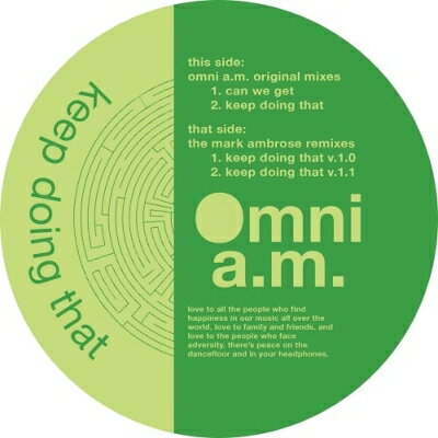 Omni Am / Keep Doing That (Incl. Mark Ambrose Remixes)12󥰥쥳ɡ 12inch