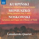 出荷目安の詳細はこちら商品説明ポーランドの弦楽四重奏曲集このアルバムは、ポーランドの民族主義を追求した作曲家たちの半世紀にわたる業績をたどるものです。　カロル・カジミェシュ・クルピンスキ[1785-1857]はショパンよりも一世代前の作曲家。ポーランド音楽の国民的なスタイルの基礎を築いた人で、彼の弦楽四重奏のための幻想曲は整った形式を持つ作品です。　スタニスワフ・モニューシュコ[1819-1872]は『ハルカ』や『幽霊屋敷』などのオペラを作曲し、「ポーランド・オペラの父」と称えられています。彼の四重奏曲は賛美歌などシンプルな旋律を採り入れた、活気に満ちた力強い作風が魅力です。　ジグムント・ノスコフスキ[1846-1909]はポーランド有数の作曲家・教師として活躍し彼に続く世代の音楽家たちを数多く育てあげました。アルバムに収録されているのはヴィオッティの旋律をテーマにした変奏曲とフーガで、先鋭的ではないものの、機知に富んだ作風が窺えます。　演奏はポーランドを代表するアンサンブル、ルトスワフスキ四重奏団。共感溢れる演奏を聴かせます。（輸入元情報）【収録情報】1. ノスコフスキ：ヴィオッティの主題による変奏曲とフーガ（1873）2. モニューシュコ：弦楽四重奏曲第1番ニ短調（1837-40）3. モニューシュコ：弦楽四重奏曲第2番ヘ長調（1837-40）4. クルピンスキ：弦楽四重奏曲のための幻想曲 ハ長調（1823）　ルトスワフスキ四重奏団　Roksana Kwasnikowska（第1ヴァイオリン：1）　Bartosz Woroch（第1ヴァイオリン：2-4）　Marcin Markowicz（第2ヴァイオリン）　Artur Rozmyslowicz（ヴィオラ）　Maciej Mlodawski（チェロ）　録音時期：2018年5月7-9日（2-4）、2021年8月17日（1）　録音場所：ポーランド、Main Hall of National Forum of Music, Wroclaw　録音方式：ステレオ（デジタル／セッション）曲目リストDisc11.ヴィオッティの主題による変奏曲とフーガ Theme: Andante con moto - Variation I: L'istesso tempo - Variation II: Piu mosso/2.ヴィオッティの主題による変奏曲とフーガ Fuga: Allegro/3.弦楽四重奏曲第1番 ニ短調 I. Allegro agitato/4.弦楽四重奏曲第1番 ニ短調 II. Andantino -/5.弦楽四重奏曲第1番 ニ短調 III. Scherzo: [Vivo]/6.弦楽四重奏曲第1番 ニ短調 IV. Finale `Un ballo campestre e sue consequenze' : Allegro assai/7.弦楽四重奏曲第2番 ヘ長調 I. Allegro moderato/8.弦楽四重奏曲第2番 ヘ長調 II. Andante/9.弦楽四重奏曲第2番 ヘ長調 III. Scherzo `Baccanale monacale': Allegretto - Trio/10.弦楽四重奏曲第2番 ヘ長調 IV. Finale: Allegro/11.弦楽四重奏曲のための幻想曲 ハ長調