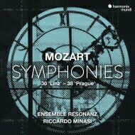 Mozart モーツァルト / 交響曲第36番『リンツ』、第38番『プラハ』　リッカルド・ミナーシ＆アンサンブル・レゾナンツ（日本語解説付） 【CD】