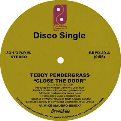 Teddy Pendergrass テディペンダーグラス / Close The Door / Only You (The Mike Maurro Remixes) (12インチシングルレコード) 【12inch】